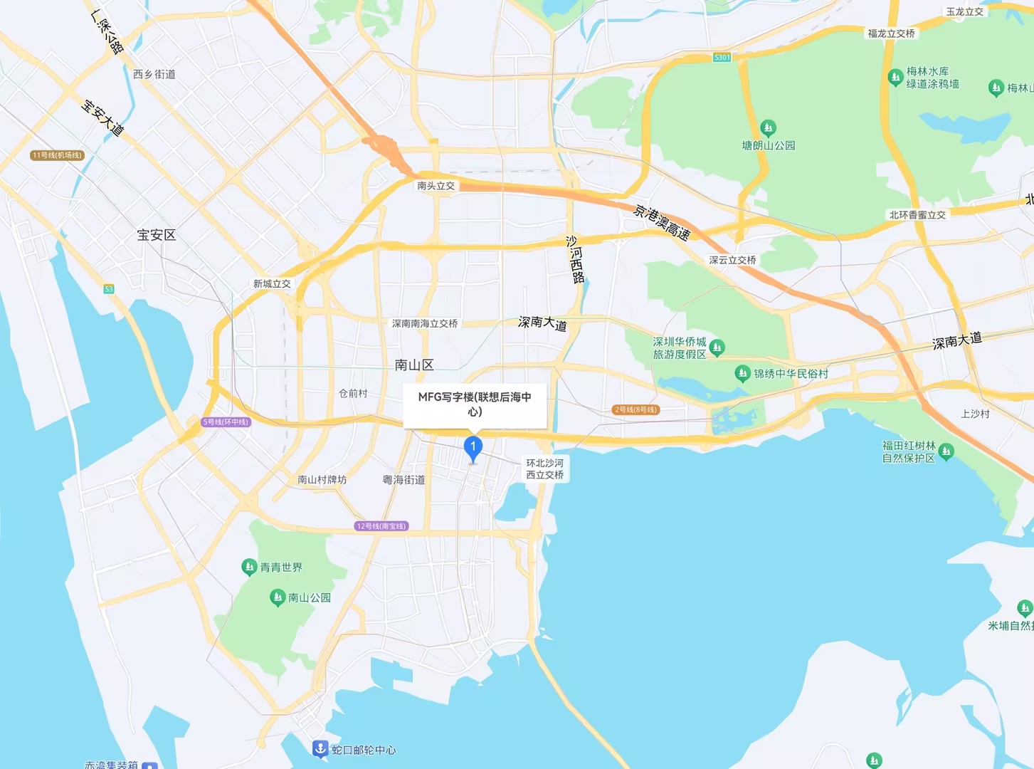 联想后海中心精装办公室地图