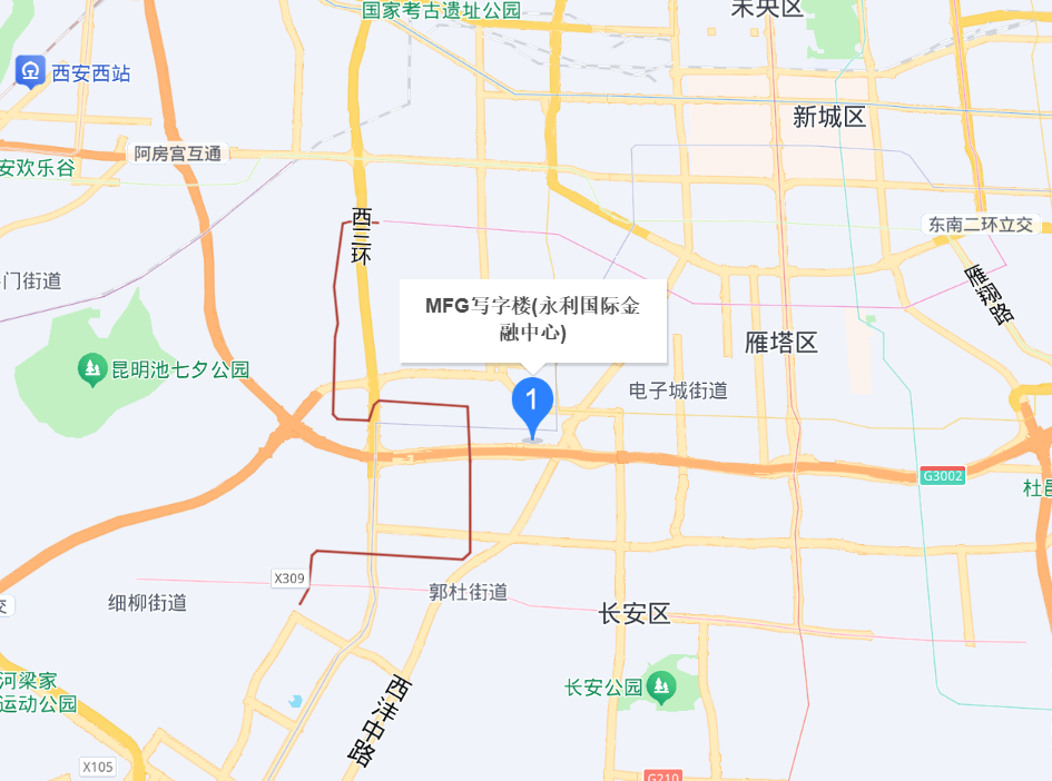 西安永利国际金融中心精装办公室地图